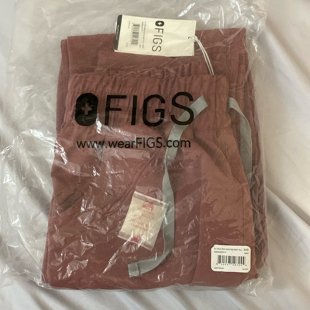 NWT Figs Yola High waisted pant tall XXS Mauve